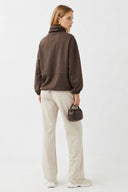Norah Yakası Detaylı Regular Fit Sweatshirt-Kahverengi