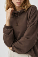 Norah Yakası Detaylı Regular Fit Sweatshirt-Kahverengi
