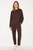 Norah Yakası Detaylı Regular Fit Sweatshirt-Kahverengi