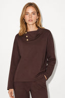 Norah Yakası Detaylı Regular Fit Sweatshirt-Kahverengi