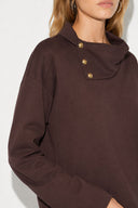 Norah Yakası Detaylı Regular Fit Sweatshirt-Kahverengi