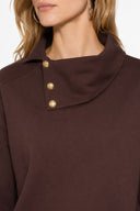 Norah Yakası Detaylı Regular Fit Sweatshirt-Kahverengi