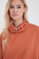 Kadın Norah Yakası Detaylı Regular Fit Sweatshirt - Karamel