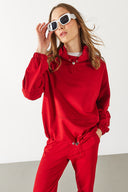 Kadın Norah Yakası Detaylı Regular Fit Sweatshirt - Kırmızı