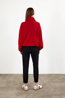 Kadın Norah Yakası Detaylı Regular Fit Sweatshirt - Kırmızı