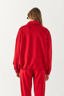 Kadın Norah Yakası Detaylı Regular Fit Sweatshirt - Kırmızı