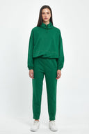 Kadın Norah Yakası Detaylı Regular Fit Sweatshirt - Orman