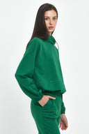 Kadın Norah Yakası Detaylı Regular Fit Sweatshirt - Orman