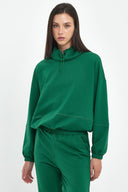 Kadın Norah Yakası Detaylı Regular Fit Sweatshirt - Orman