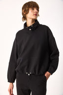 Kadın Norah Yakası Detaylı Regular Fit Sweatshirt - Siyah