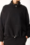 Kadın Norah Yakası Detaylı Regular Fit Sweatshirt - Siyah