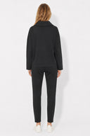 Norah Yakası Detaylı Regular Fit Sweatshirt-Siyah