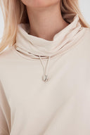 Kadın Norah Yakası Detaylı Regular Fit Sweatshirt - Taş