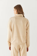 Kadın Norah Yakası Detaylı Regular Fit Sweatshirt - Taş