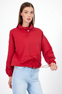 Kadın Norah Yakası Detaylı Regular Fit Sweatshirt - Vişne