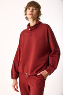 Kadın Norah Yakası Detaylı Regular Fit Sweatshirt - Vişne