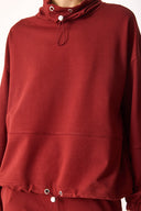 Kadın Norah Yakası Detaylı Regular Fit Sweatshirt - Vişne