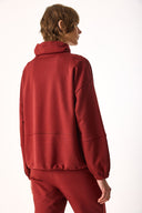 Kadın Norah Yakası Detaylı Regular Fit Sweatshirt - Vişne