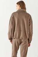 Kadın Norah Yakası Detaylı Regular Fit Sweatshirt - Vizon