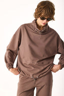 Kadın Norah Yakası Detaylı Regular Fit Sweatshirt - Vizon