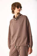 Kadın Norah Yakası Detaylı Regular Fit Sweatshirt - Vizon