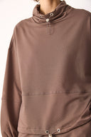 Kadın Norah Yakası Detaylı Regular Fit Sweatshirt - Vizon