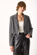 Kadın Oversize Blazer Ceket - Koyu Gri