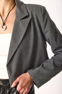 Kadın Oversize Blazer Ceket - Koyu Gri