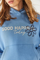 Kadın Pasific Baskılı Sweatshirt - Mavi
