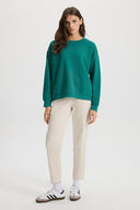 Kadın Plant Baskılı Sweatshirt - Orman