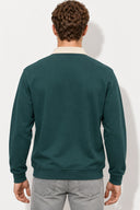 Polo Yaka Sweatshirt %100 Pamuk-Yeşil