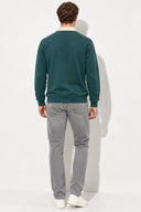 Polo Yaka Sweatshirt %100 Pamuk-Yeşil