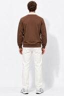 Polo Yaka Sweatshirt %100 Pamuk-Kahverengi