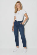 Kadın Norah Blue Black Beli Lastikli Lyocell Jean Pantolon-Blue Black