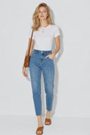Kadın Norah Dark Blue Beli Lastikli Lyocell Jean Pantolon-Dark Blue