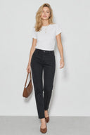 Kadın Norah Carbon Black Beli Lastikli Jean Pantolon-Carbon Black