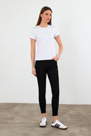 Kadın Rachel Bisiklet Yaka Slim Fit Basic Tişört - Beyaz