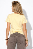 Rachel Bisiklet Yaka Slim Fit Basic Tişört-Sarı