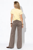 Rachel Bisiklet Yaka Slim Fit Basic Tişört-Sarı