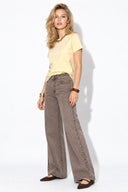Rachel Bisiklet Yaka Slim Fit Basic Tişört-Sarı