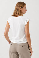 Reglan Kollu Slim Fit Tişört-Beyaz