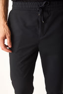 Erkek Regular Fit Beli Lastikli Teknik Pantolon - Siyah
