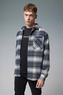 Erkek Regular Fit Cebi Detaylı Ekose Gömlek - Lacivert