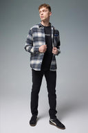 Erkek Regular Fit Cebi Detaylı Ekose Gömlek - Lacivert