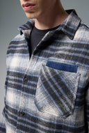 Erkek Regular Fit Cebi Detaylı Ekose Gömlek - Lacivert