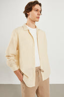 Erkek Regular Fit Çizgili Armürlü Gömlek %100 Pamuk - Taş