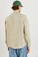 Erkek Regular Fit Çizgili Gömlek - Bej Çizgili