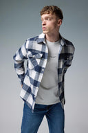 Erkek Regular Fit Ekose Dış Gömlek - Lacivert