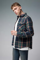 Erkek Regular Fit Ekose Dış Gömlek - Kırmızı