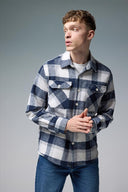 Erkek Regular Fit Ekose Dış Gömlek - Lacivert